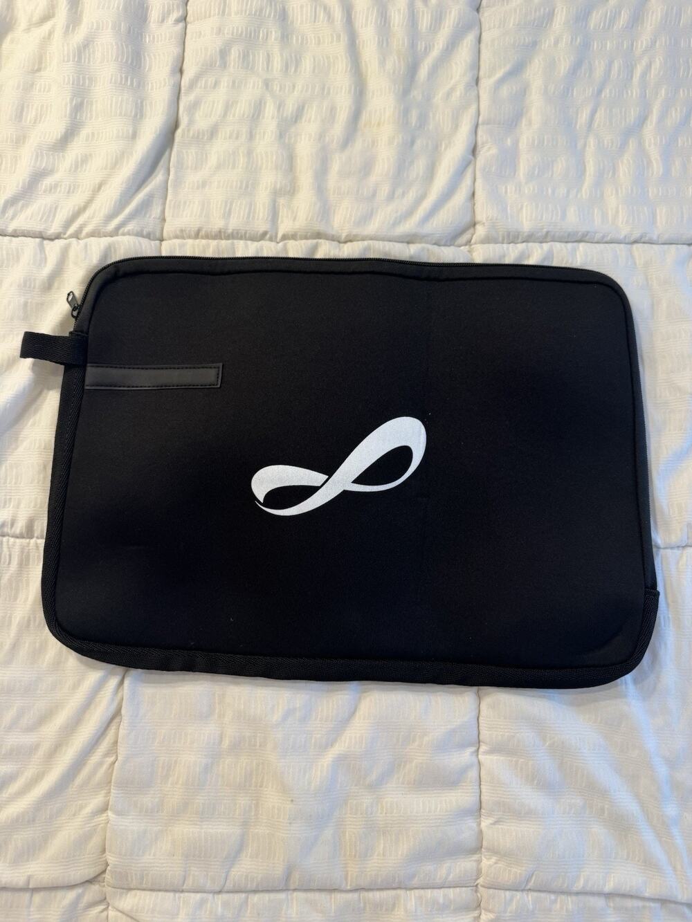 New Black Laptop Tablet Sleeve Infinity Logo Work Tech Office Travel Large Soft